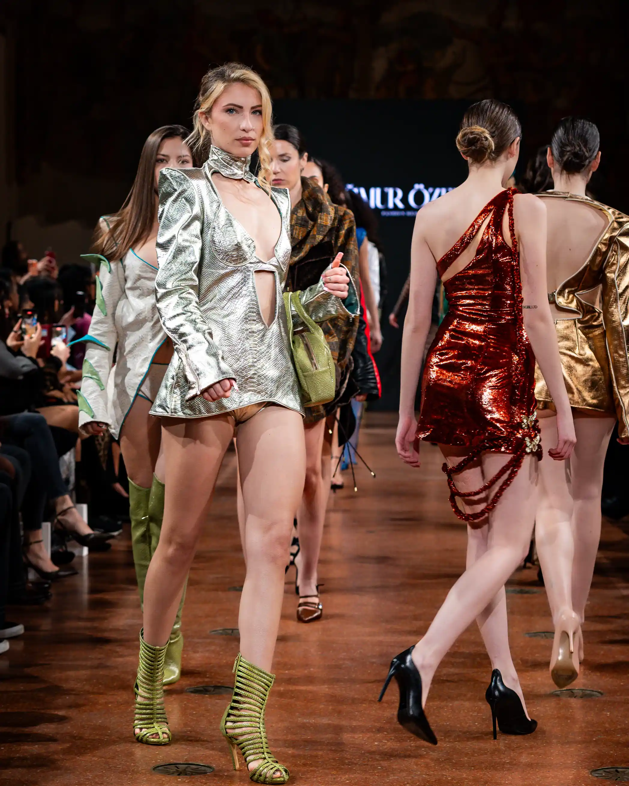 Model wearing a piece from the WXM Born Warrior collection