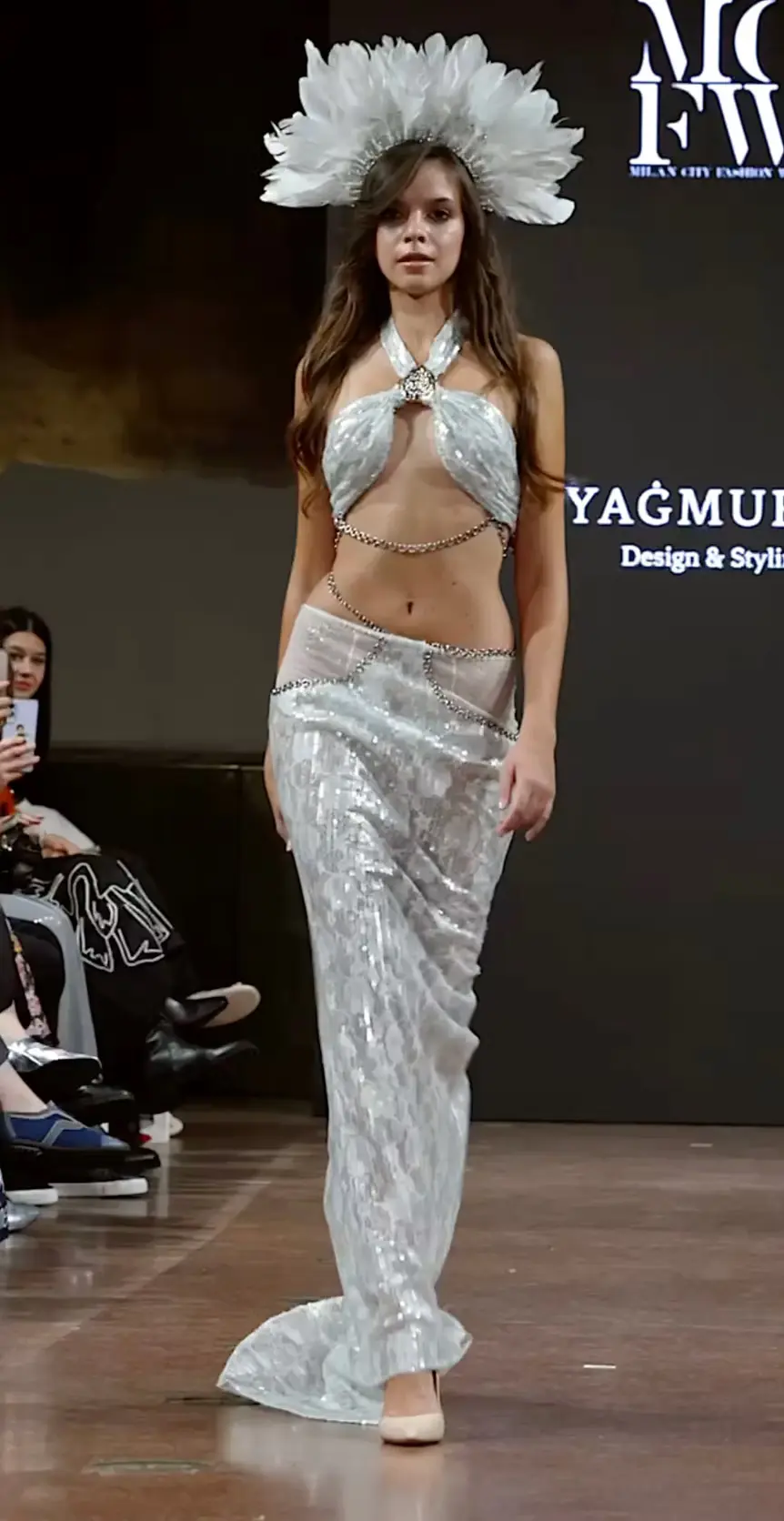 Angels Never Die collection runway look in white